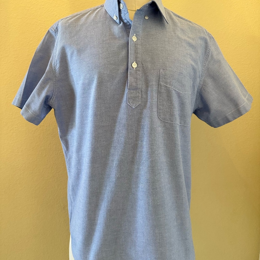 J. Crew Blue Oxford Short Sleeve Button Down Shirt